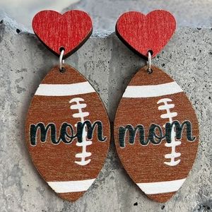 Mom football earrings